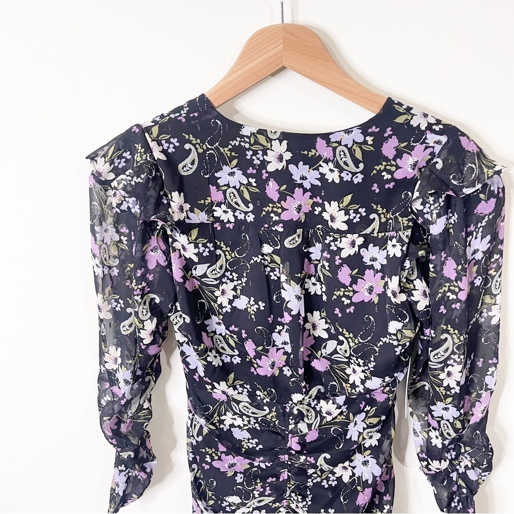 ASTR The Label Black Kimbra Floral Ruched Front Dress Size XS NWT - Picture 10 of 10